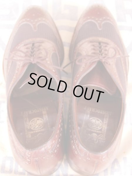 画像4: 1950'S JOHNSTON & MURPHY TWO TONE NYLON WEAVE WING TIP SHOES/8E/C (4)