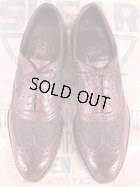 画像3: 1950'S JOHNSTON & MURPHY TWO TONE NYLON WEAVE WING TIP SHOES/8E/C (3)