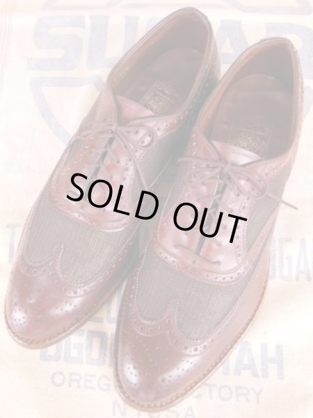 画像2: 1950'S JOHNSTON & MURPHY TWO TONE NYLON WEAVE WING TIP SHOES/8E/C (2)