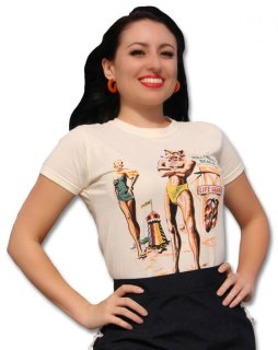 Wild Bronco Vintage Repro Ladies Cream T-shirt – Atomic Swag