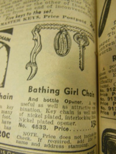 画像2: 1920'S NOS NOVERTY BOTTLE OPNER [BATHING GIRL]水着女性栓抜き