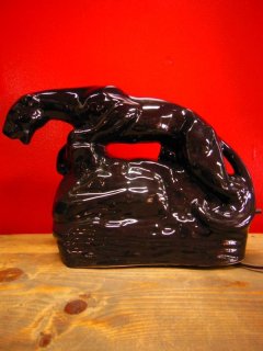 1950'S ROYAL HAEGER BLACK PANTHER/LEOPARD SHADE LAMP/1/ブラック