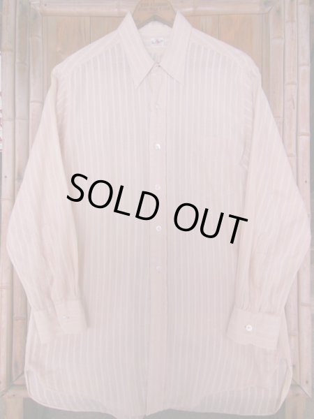 画像1: 1930'S〜 SUPER ROYAL KNIGHT BEIGE COTTON DRESS SHIRT SZ/MEDIUM (1)