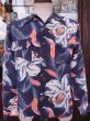 画像4: 1950'S HOLLYWWOD RAMBLER NAVY HAWAIIAN SHIRT L/S/SZ/SMALL (4)