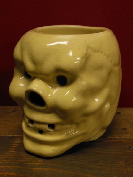 画像1: 1950'S〜 SKULL POTTERY TIKI MUG ヴィンテージ陶器製スカルマグ1 (1)