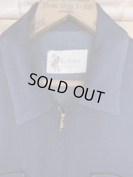 画像4: 1950'S McMURRAY NAVY BLUE RAYON GABERDINE JACKET SZ/M (4)