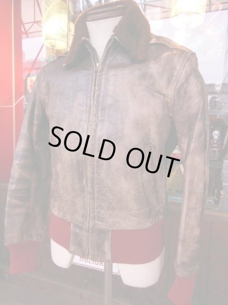 画像6: 1950'S LEATHER GARMENT CO, STEERHIDE BOMBER JACKET SZ/M (6)