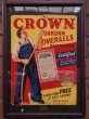 画像1: 1940'S CROWN OVERALLS ADVERTISING CARDBOARD SIGN   (1)