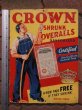 画像5: 1940'S CROWN OVERALLS ADVERTISING CARDBOARD SIGN   (5)