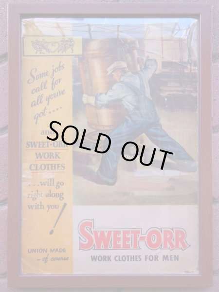 画像1: 1940'S SWEET-ORR ADVERTISING CARDBOARD SIGN   (1)