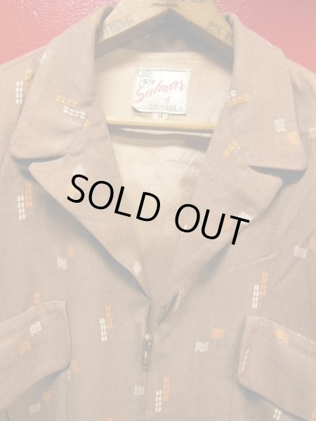 画像2: 1950'S SALMER OF CALIFORNIA LIGHT BROWN GABERDINE JACKET SZ/M (2)