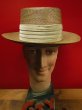 画像4: 1950'S BRIGHAM HOPKINS CO, STRAW PORK PIE HAT/7 (56cm)ビンテージストローハット/ワイドブリム (4)
