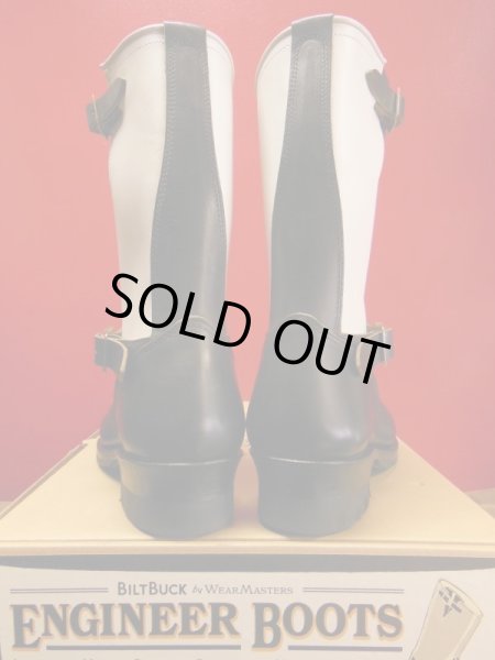 画像3: Attractions 新型 Lot.444 ENGINEER BOOTS（HORSE BUTT）エンジニアブーツ/BLACKXWHITE/限定ブラスバックル/9D (3)