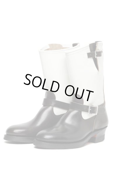 画像19: Attractions 新型 Lot.444 ENGINEER BOOTS（HORSE BUTT）エンジニアブーツ/BLACKXWHITE/限定ブラスバックル/9D (19)