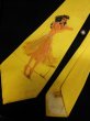 画像6: 1950'S HAWAIIAN HULA GIRL PIN-UP NYLON TIE/YELLOW/ハンドペイント ピンナップ ネクタイ/2 (6)