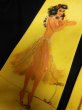 画像7: 1950'S HAWAIIAN HULA GIRL PIN-UP NYLON TIE/YELLOW/ハンドペイント ピンナップ ネクタイ/2 (7)