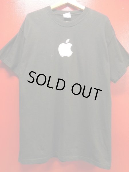 画像2: (3)90S00S US古着 ビンテージ apple アップルコンピューター 販売店イベントスタッフTシャツ/黒/Lサイズ (2)