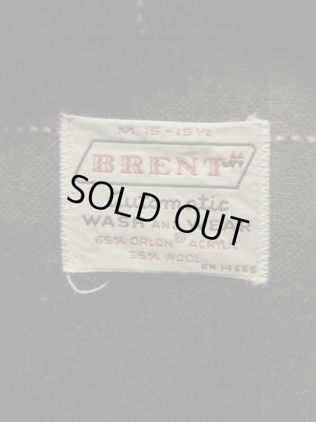 画像4: 〜1960'S BRENT BLACK X OLIVE GREEN PLAID WOOL BOX SHIRT SZ/MEDIUM (4)