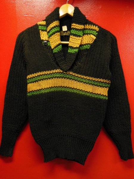 画像2: 1940'S DEADSTOCK SUPER QUALITY BLACK SHAWL COLLAR SWEATER/S (2)