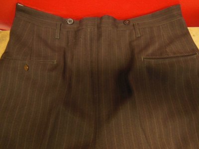 画像2: 1930'S CUSTMODE CLOTHES DARK BROWN PINSTRIPE DOUBLE BREAST SUIT 
