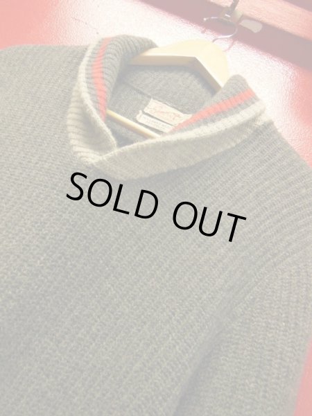 画像10: 1950'S〜 SOMERSET GRAY X RED SHAWL COLLAR WOOL SWEATER SIZE/SMALL (10)