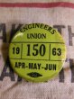 画像6: (7)1963年 ビンテージ 3個セット ENGINEERS UNION PIN BACK 缶バッジ (6)