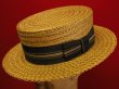 画像12: 1940'S FASHION TAILORED STRAW BOATER HAT/7-1/4 (58cm)ビンテージストローボーターハットカンカン帽 (12)