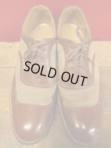 画像2: 1950'S A.S.BECK TWO TONE NYLON WEAVE U-WING TIP SHOES/8C (2)