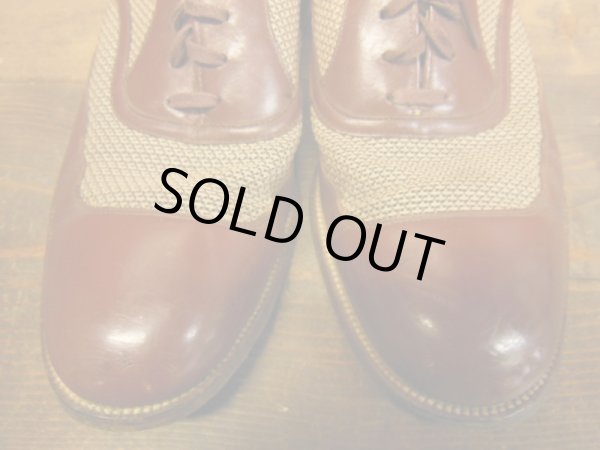 画像9: 1950'S A.S.BECK TWO TONE NYLON WEAVE U-WING TIP SHOES/8C (9)