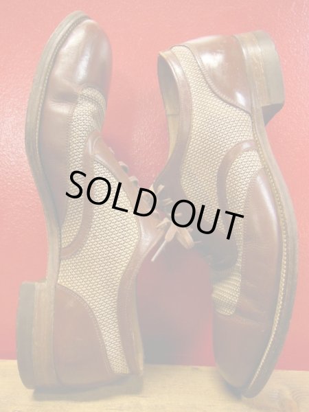 画像7: 1950'S A.S.BECK TWO TONE NYLON WEAVE U-WING TIP SHOES/8C (7)