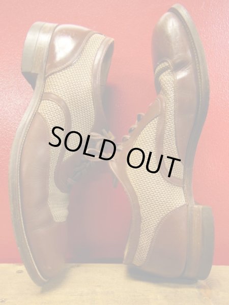 画像6: 1950'S A.S.BECK TWO TONE NYLON WEAVE U-WING TIP SHOES/8C (6)