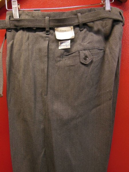 画像1: 1950'S DEADSTOCK SALT & PEPPER RAYON SLACKS W34 (1)