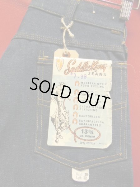 画像1: 1960'S~ DEADSTOCK KEY SADDLE KING 13-3/4 OZ DENIM JEANS/SIZE 30X32  (1)