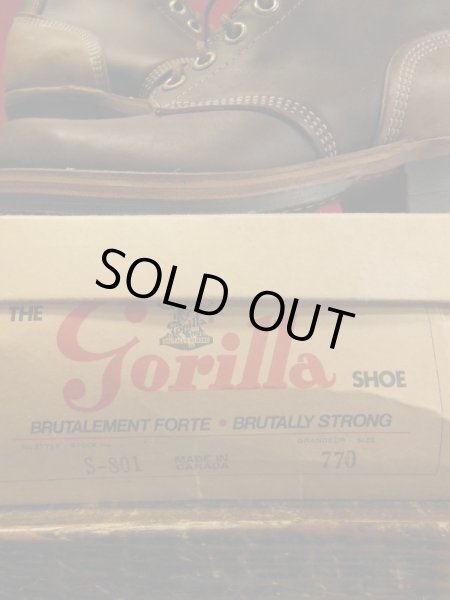 画像2: 1960'S DEADSTOCK THE GORILLA SHOE  WORK BOOTS SZ/7EEE (2)