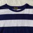 画像2: The GROOVIN HIGH Vintage Style Ringer Cotton Stripe T-Shirt Navy/White (2)