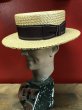 画像2: 1940'S STETSON Medalist STRAW BOATER HAT/7-1/8 (57cm)ビンテージストローボーターハットカンカン帽 (2)