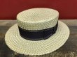 画像16: 1940'S STETSON Medalist STRAW BOATER HAT/7-1/8 (57cm)ビンテージストローボーターハットカンカン帽 (16)