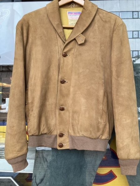 画像2: 1950'S CARIFORNIAN DEERSKIN HIDE LEATHER SPORTS JACKET/38/ビンテージ スポジャケ (2)