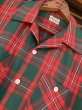 画像1: 1950'S OLD KENTUCKY GREEN X RED PLAID COTTON SHIRT SZ/MEDIUM (1)