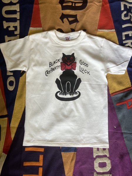 画像6: RAWHIDE "BLACK CAT" TEE SHIRT/6.2oz BODY/WHITE/BLACK (6)
