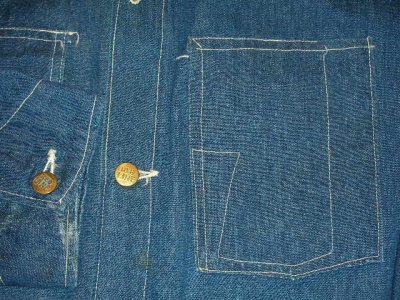 画像1: 1940'S RED LINE UNUSUAL POCKET DENIM  COVERALL