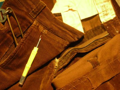 画像2: 1950'S BROWN CORDUROY TROUSERS 33X30