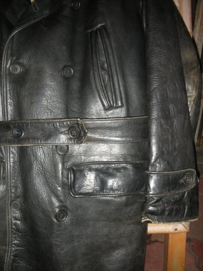 画像1: 1940'S UNKNOWN HORSEHIDE SHAWL COLLAR COAT