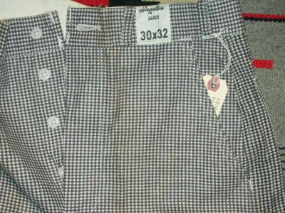 画像1: 1950'S DEAD GINGHAM CHECK WORK PANTS 30X32