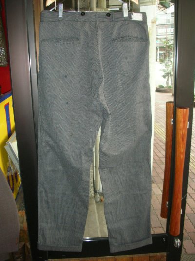 画像1: UNKNOWN MOLESKIN WHITE STRIPE TROUSERS W32 L32