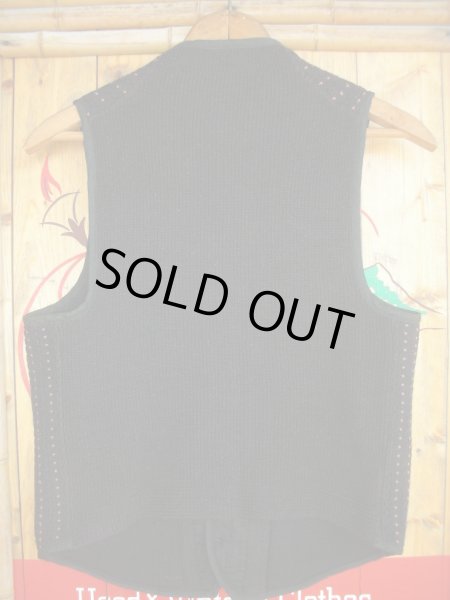 画像2: 1920'S UNKNOWN WOVEN WOOL KNIT VEST  (2)