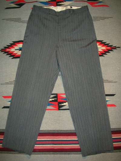 画像3: 1950'S WOOL HBT STRIPE TROUSERS 35X30 