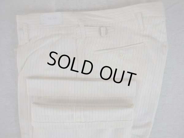 画像4: 1930'S DEAD BELTED WAIST STRIPE TROUSERS 33X32 (4)