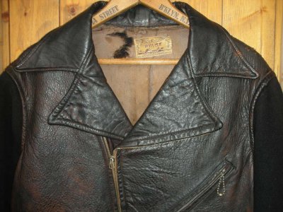 画像1: 1940'S WINGS WOOL & LEATHER SPORTS JACKET