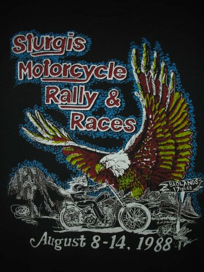 画像2: 1988'S STURGIS M.C. RALLY & RACES TEE SZ/LARGE